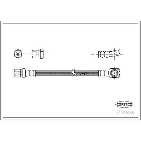 CORTECO Rear Brake Hose, 19032688 19032688